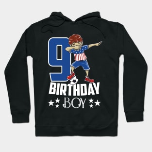 Birthday Gift 9 Year Old Boy Dabbing Soccer Player USA Shirt Hoodie